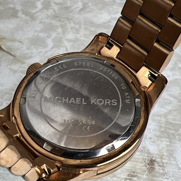 Michael Kors MK-5494 Women\'s Rose Gold Analog Dial Quartz Watch Tested - READ main image 9